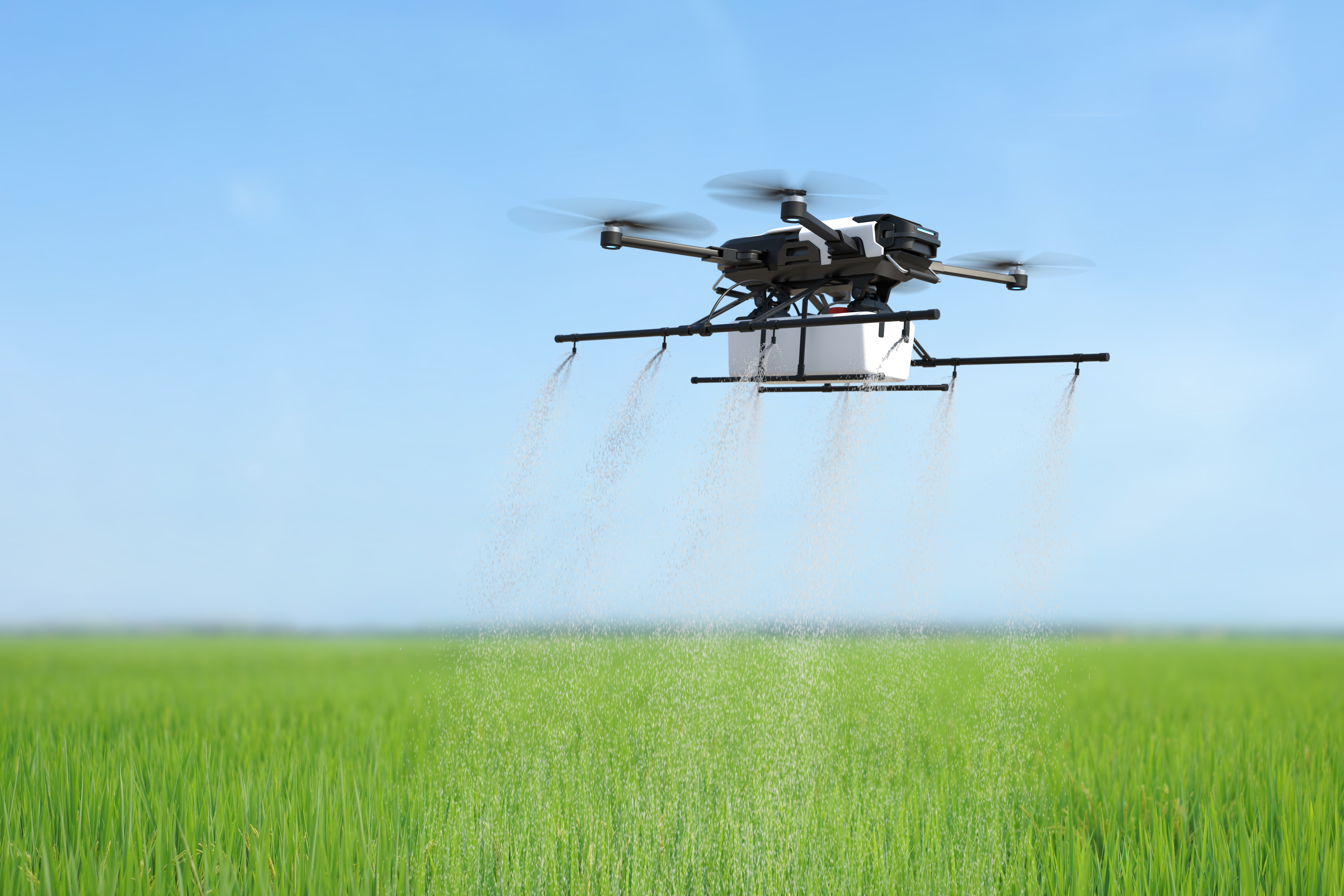 Drone spraying field